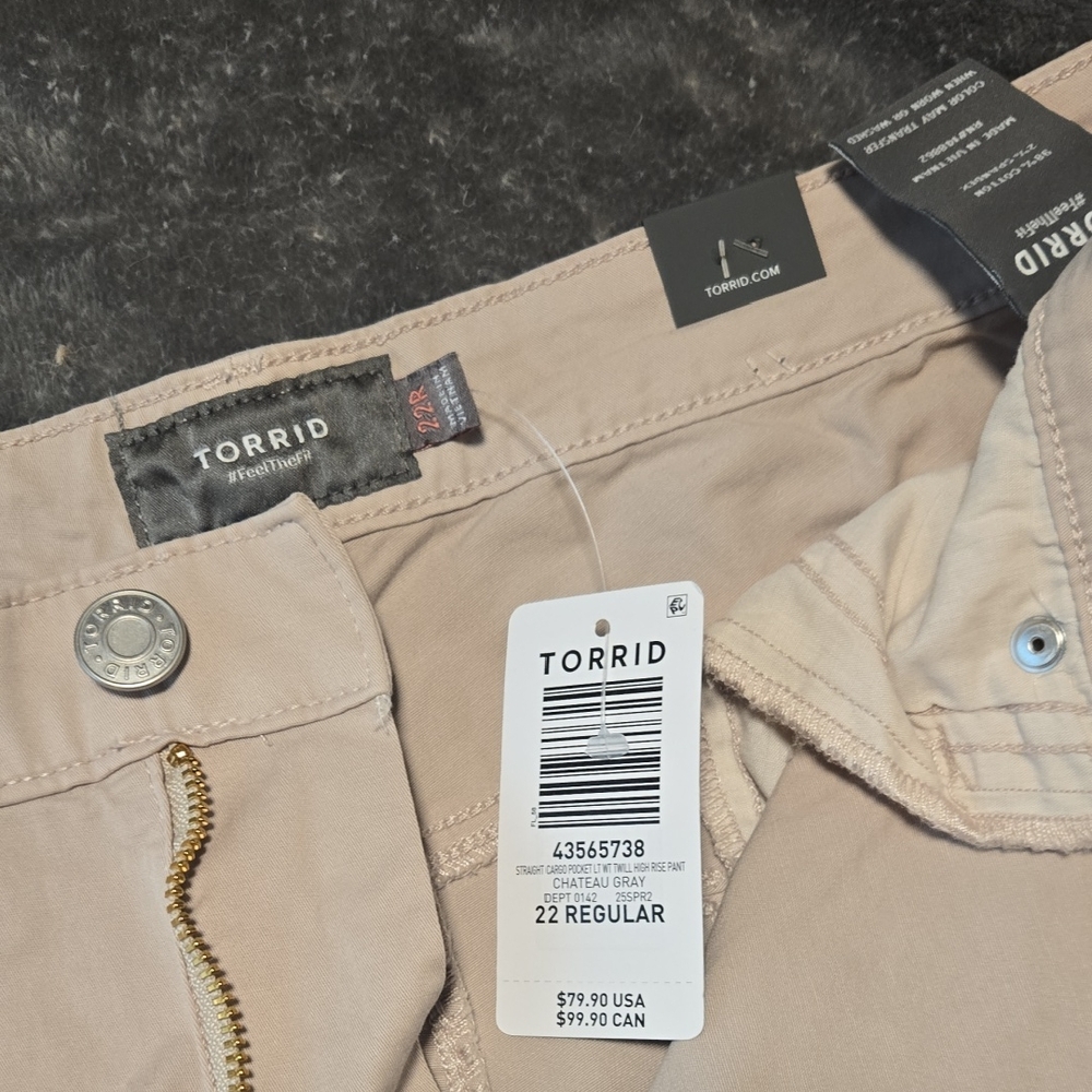 Torrid Taupe Pants with Gold Zipper